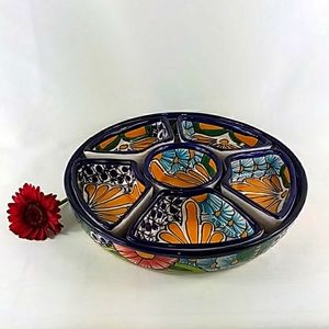 TALAVERA APPETIZER TRAY 7 PIECE CHIP DIP PLATTER